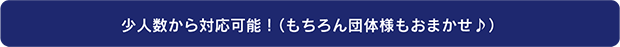 少人数から対応可能！（もちろん団体様もおまかせ♪）